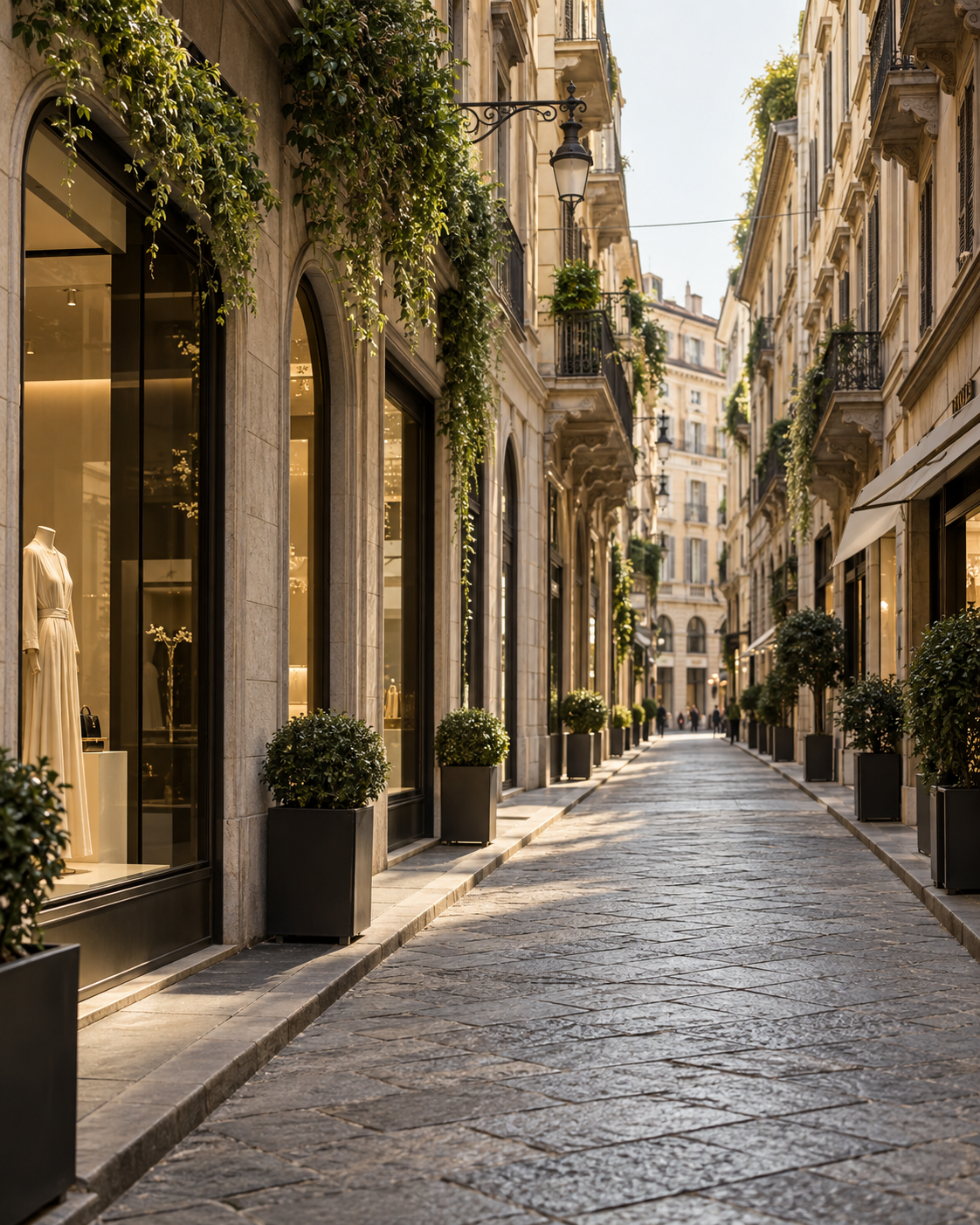 Via della Spiga a Milano, nel quadrilatero della moda
